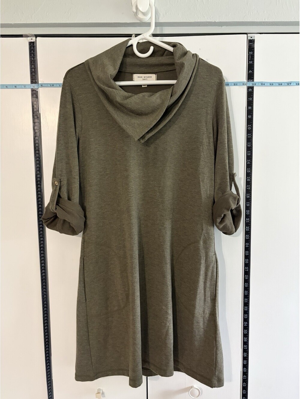 Max Studio Edit Women's Cowl Neck Long Sleeve Dress with Pockets Medium NWOT M